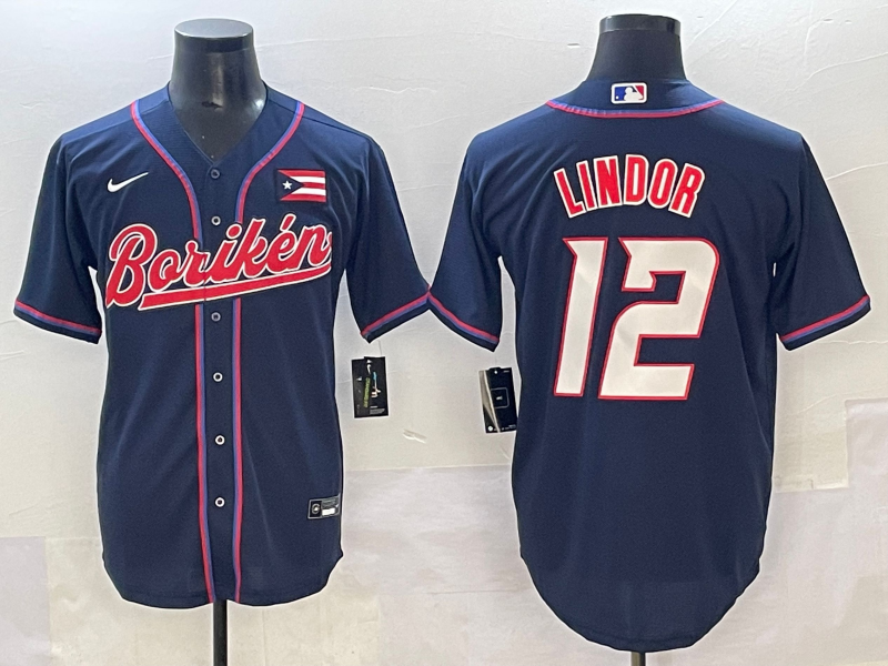 Men Houston Astros #12 Lindor blue MLB Nike 2025 jersey style  7